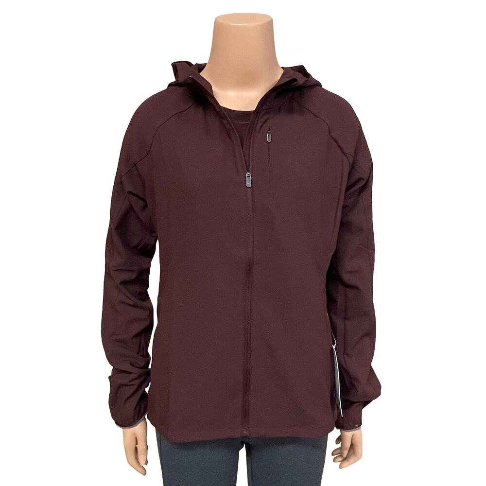 Athleta Dash Jacket Sz Sz S New $139 Garnet Red Lightweight Hooded Full Zip